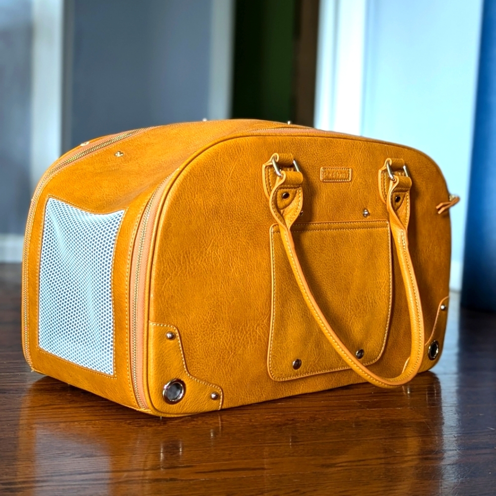 Petshome Pet Carrier - Brown Vegan Leather